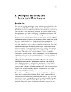 F. Description of Military-Like Public Sector Organizations