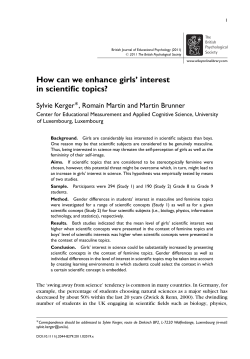 How can we enhance girls interest in scientific topics