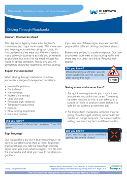 Driving through road works information leaflet