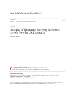 Principles of Taxation for Emerging Economies