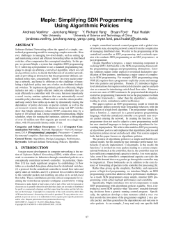 SIGCOMM`13 ~ Maple: Simplifying SDN Programming