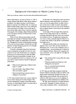 Background Information on Martin Luther King Jr.