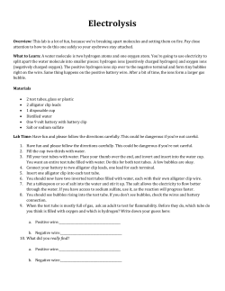 Electrolysis - Science Learning Space
