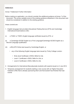 Addendum Annex 7 Addendum Further Information Before making