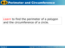 8-3 Perimeter and Circumference