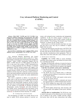 Cray Advanced Platform Monitoring and Control