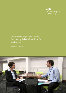 Frequently Asked Questions for Reviewees