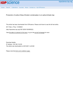 Production of sodium Bose&ndash;Einstein condensates in an - ENS-phys