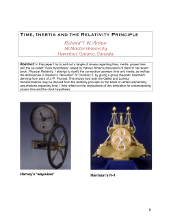 TIME, INERTIA AND THE RELATIVITy PRINCIPLE