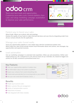 Key Features Benefits Lead automation Manage your sales funnel