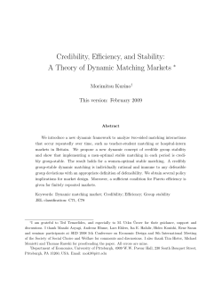 Credibility, Efficiency, and Stability: A Theory of Dynamic Matching