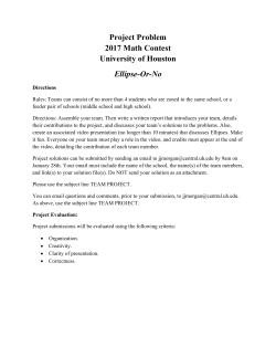 Project Problem 2017 Math Contest University of Houston Ellipse