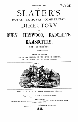 Slater`s Trade Directory of 1888