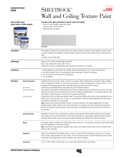 USG Sheetrock&reg; Brand Wall and Ceiling Texture Paint Submittal