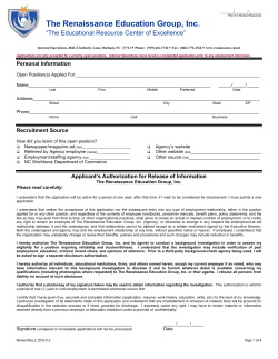 employment application - The Renaissance Education Group, Inc.