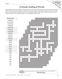 G Sound: Ending of Words