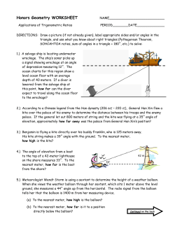 Honors Geometry WORKSHEET