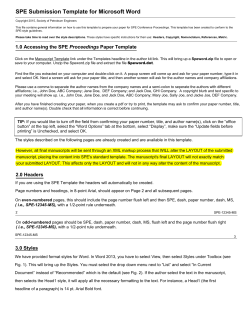 SPE Submission Template for Microsoft Word