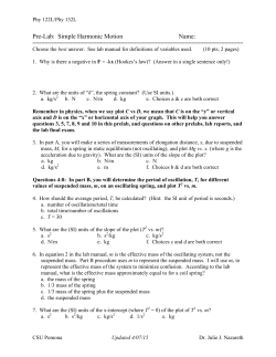 Simple Harmonic Motion (SHM)