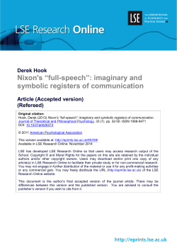 Nixon`s &ldquo;full-speech&rdquo;: imaginary and symbolic registers of