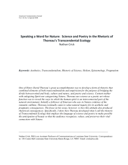 Speaking a Word for Nature: Science and Poetry in Rhetoric of