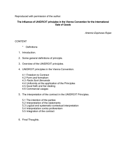 The Influence of UNIDROIT principles in the Vienna Convention for