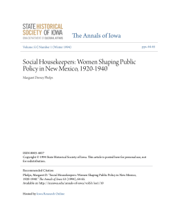 Social Housekeepers: Women Shaping Public Policy in New Mexico