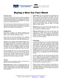 Buying a New Car Fact Sheet