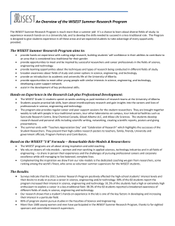 An Overview of the WISEST Summer Research Program