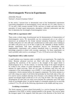 Electromagnetic Waves in Experiments