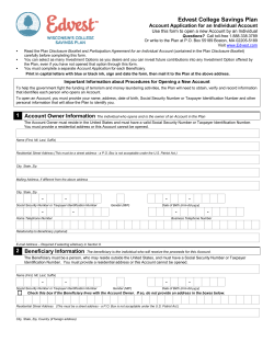 Individual Account Application