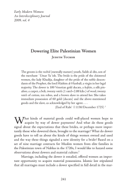Dowering Elite Palestinian Women