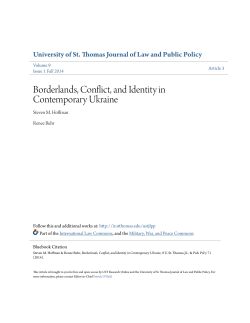 Borderlands, Conflict, and Identity in Contemporary Ukraine