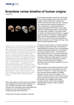 Scientists revise timeline of human origins