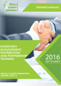 inventory management, distribution and partnership training