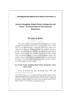 Human Smuggling, Illegal Chinese Immigrants and Crimes