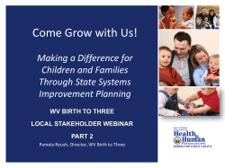 Children and Families Through State Systems Improvement Planning