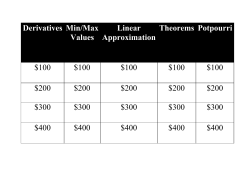 Derivatives Min/Max Values Linear Approximation Theorems