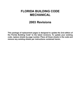 FLORIDA BUILDING CODE MECHANICAL 2003 Revisions