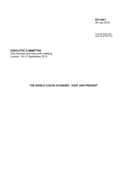 The World Cocoa Economy: Past and Present, 26 July 2012