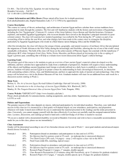 FA 40A &ndash; The Gift of the Nile: Egyptian Art and Archaeology