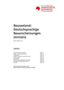 Neuerscheinungen Neuseeland