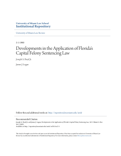 Developments in the Application of Florida`s Capital Felony