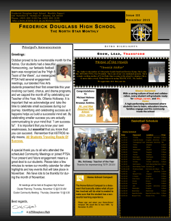 FREDERICK DOUGLASS HIGH SCHOOL Parent of the Month