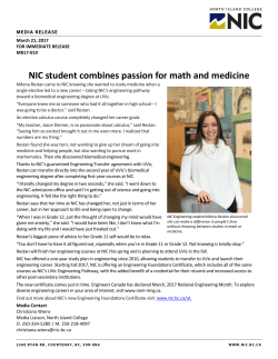 NIC student combines passion for math and medicine