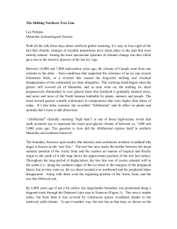 The Shifting Northern Tree Line Leo Pettipas Manitoba