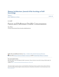 Fanon and DuBoisian Double Consciousness