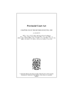 Provincial Court Act - The Nova Scotia Legislature
