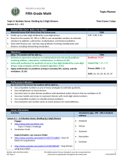 Fifth Grade Math - Wichita Falls ISD