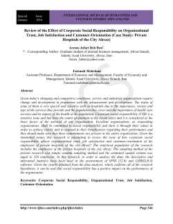 Review of the Effect of Corporate Social Responsibility on